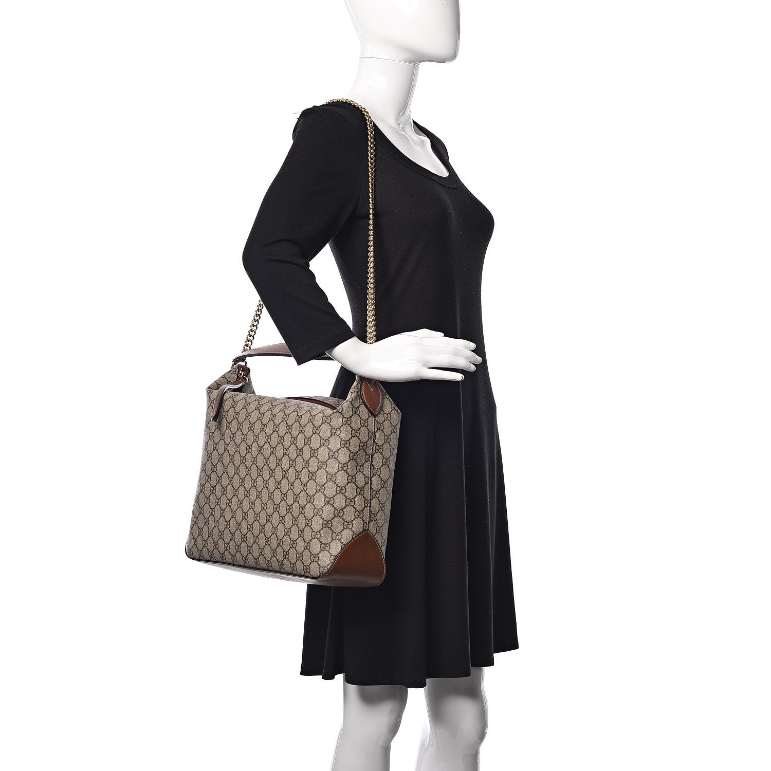 Gucci GG Supreme Monogram Large Linea A Hobo Light Brown 2 of 11