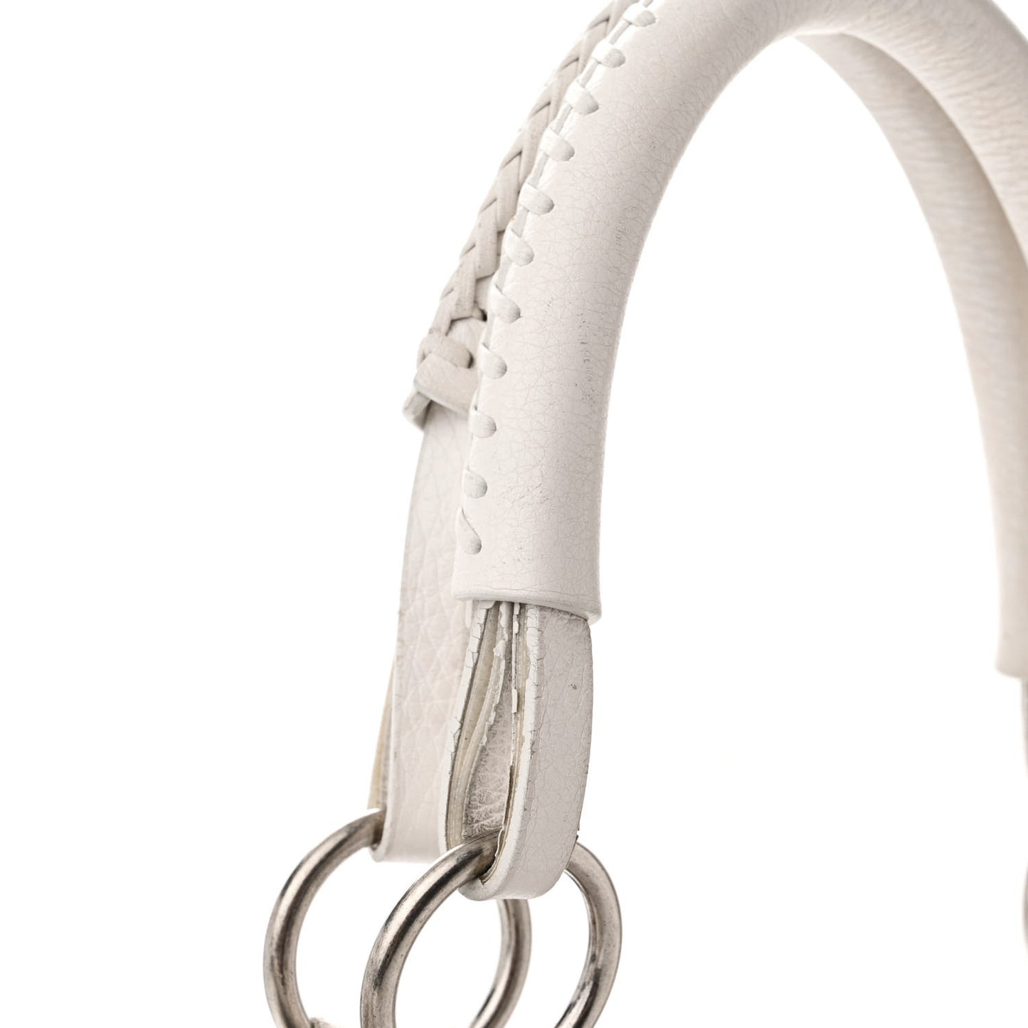Calfskin Braided Gaucho Double Saddle Bag White