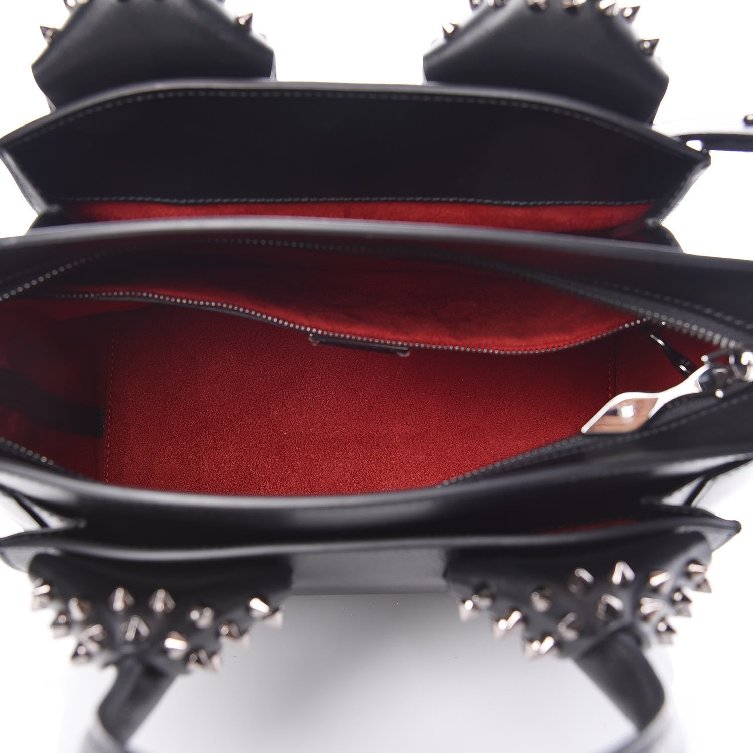 Christian Louboutin Grained Calfskin Spike Small Eloise Tote Black 5 of 9