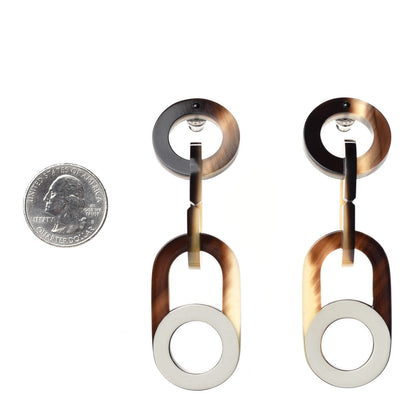 Hermes Buffalo Horn Palladium Large Variation Earrings Multicolor 2 of 4