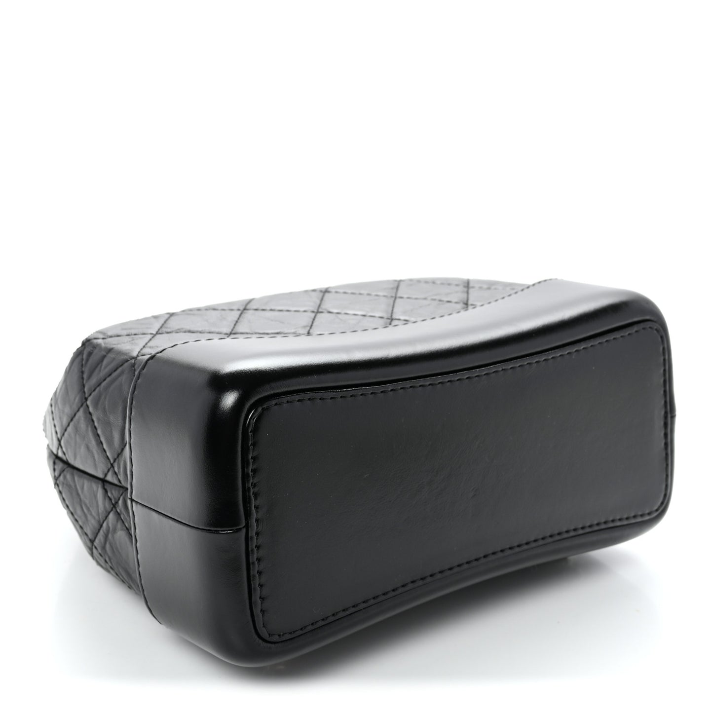Aged Calfskin Quilted Small Gabrielle Backpack Black
