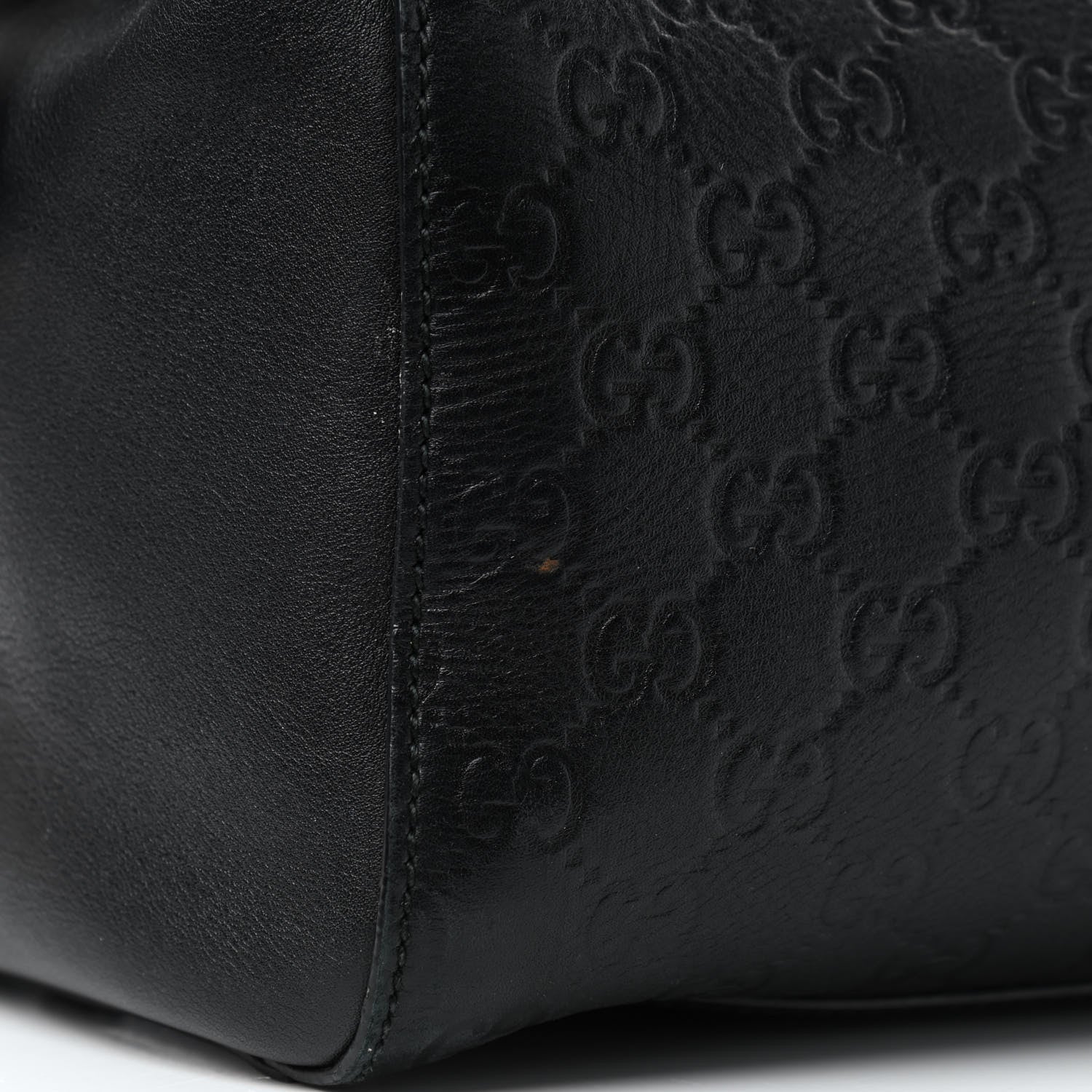 Gucci Guccissima Signature Large Shoulder Tote Bag Black 7 of 10