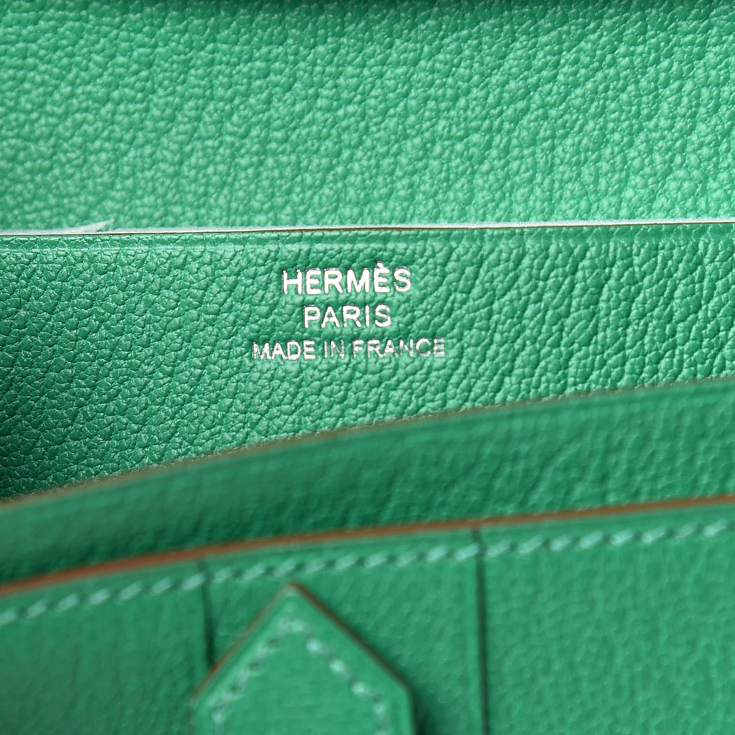 Hermes Chevre Mysore Bearn Gusset Wallet Menthe 6 of 9