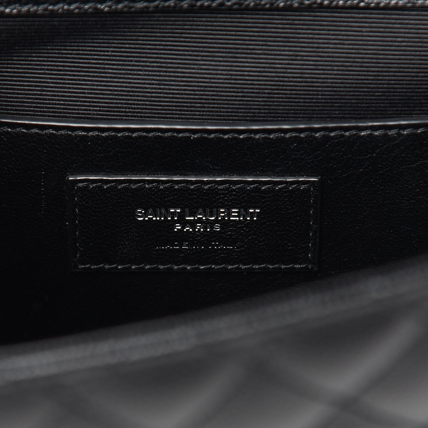 Grain De Poudre Textured Mixed Matelasse Triquilt Medium Monogram Satchel Black