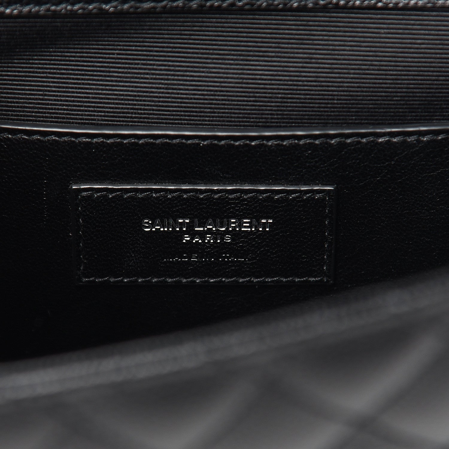 Saint Laurent Grain De Poudre Textured Mixed Matelasse Triquilt Medium Monogram Satchel Black 6 of 9
