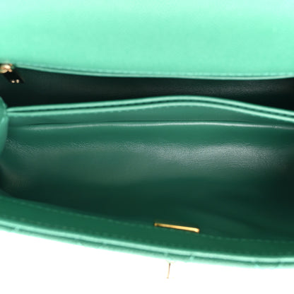 Chanel Caviar Quilted Mini Coco Handle Flap Green 5 of 14