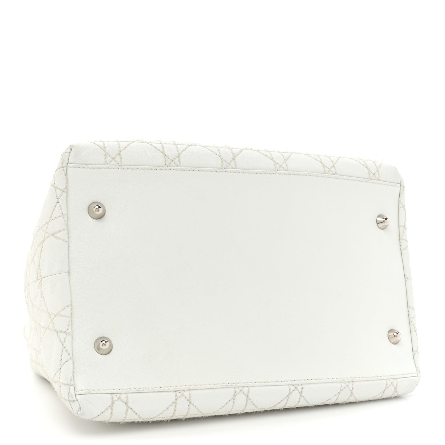 Lambskin Cannage Medium Soft Lady Dior White
