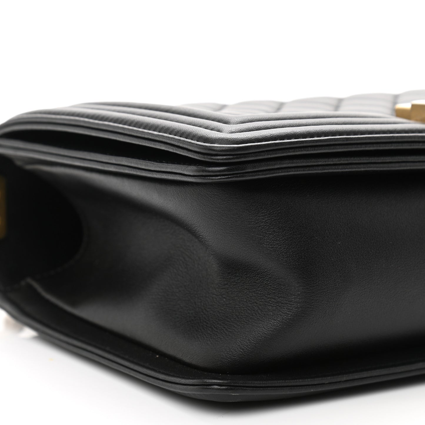 Lambskin Quilted Medium Boy Flap Black