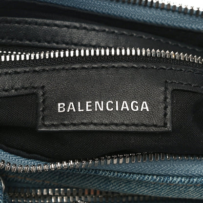 Balenciaga Washed Frayed Denim Crystal Small Le Cagole Shoulder Bag Blue 6 of 11