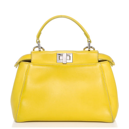 Fendi Nappa Mini Peekaboo Iconic Satchel Lime 1 of 16