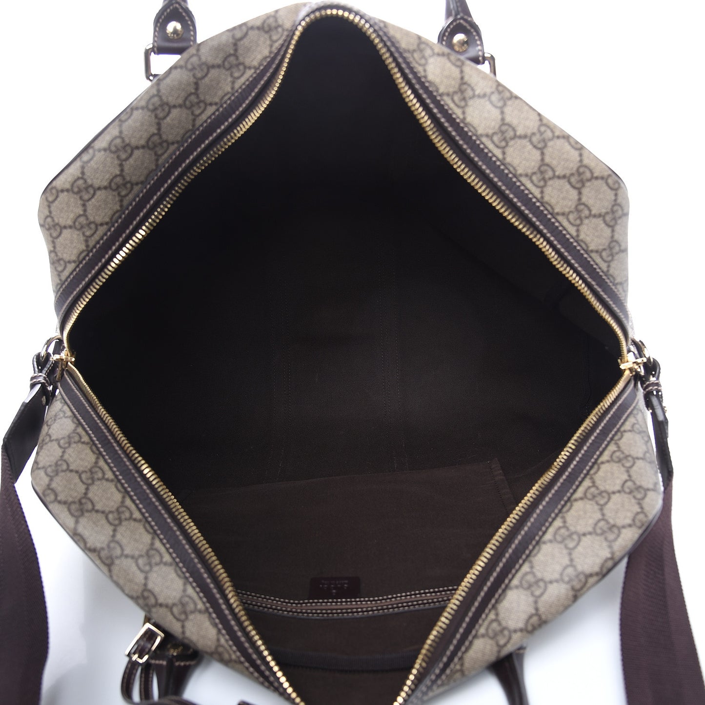 GG Plus Web Carry On Duffle Bag Dark Brown