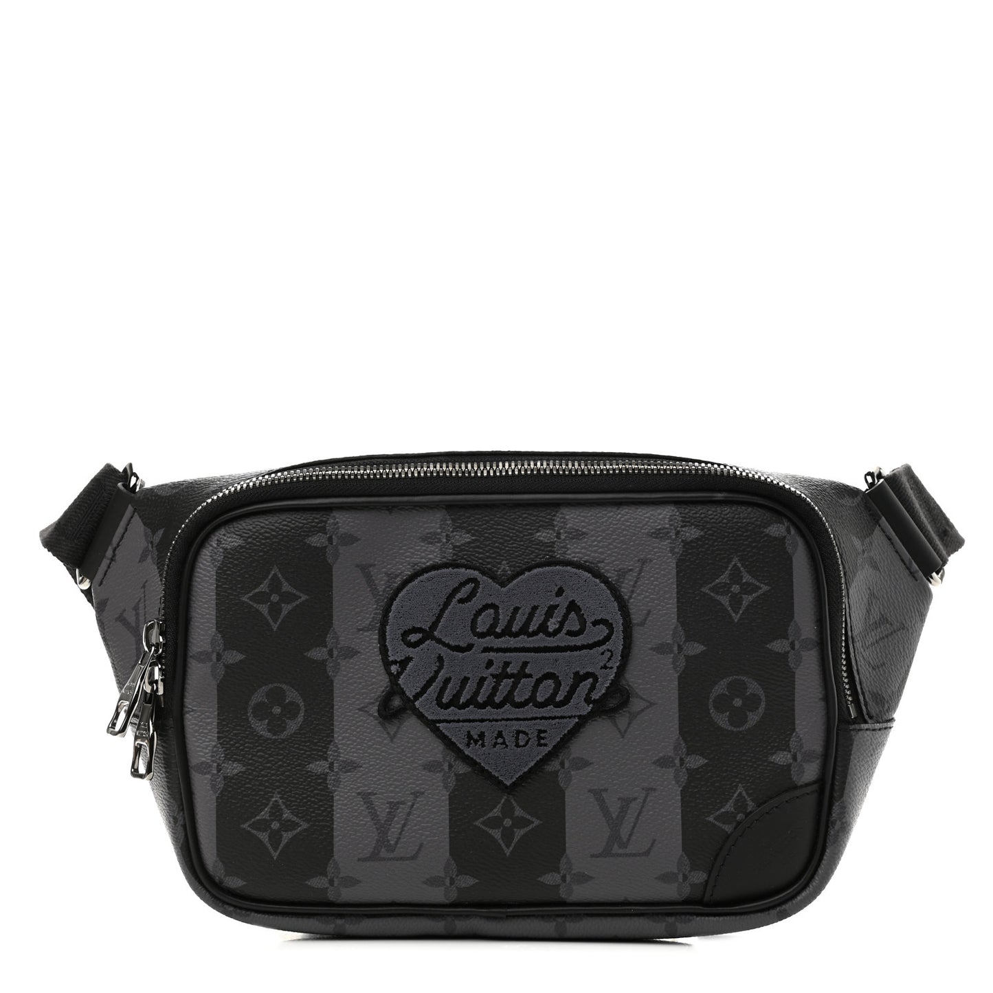 X NIGO Monogram Eclipse Stripes LV Heart Modular Sling Bag