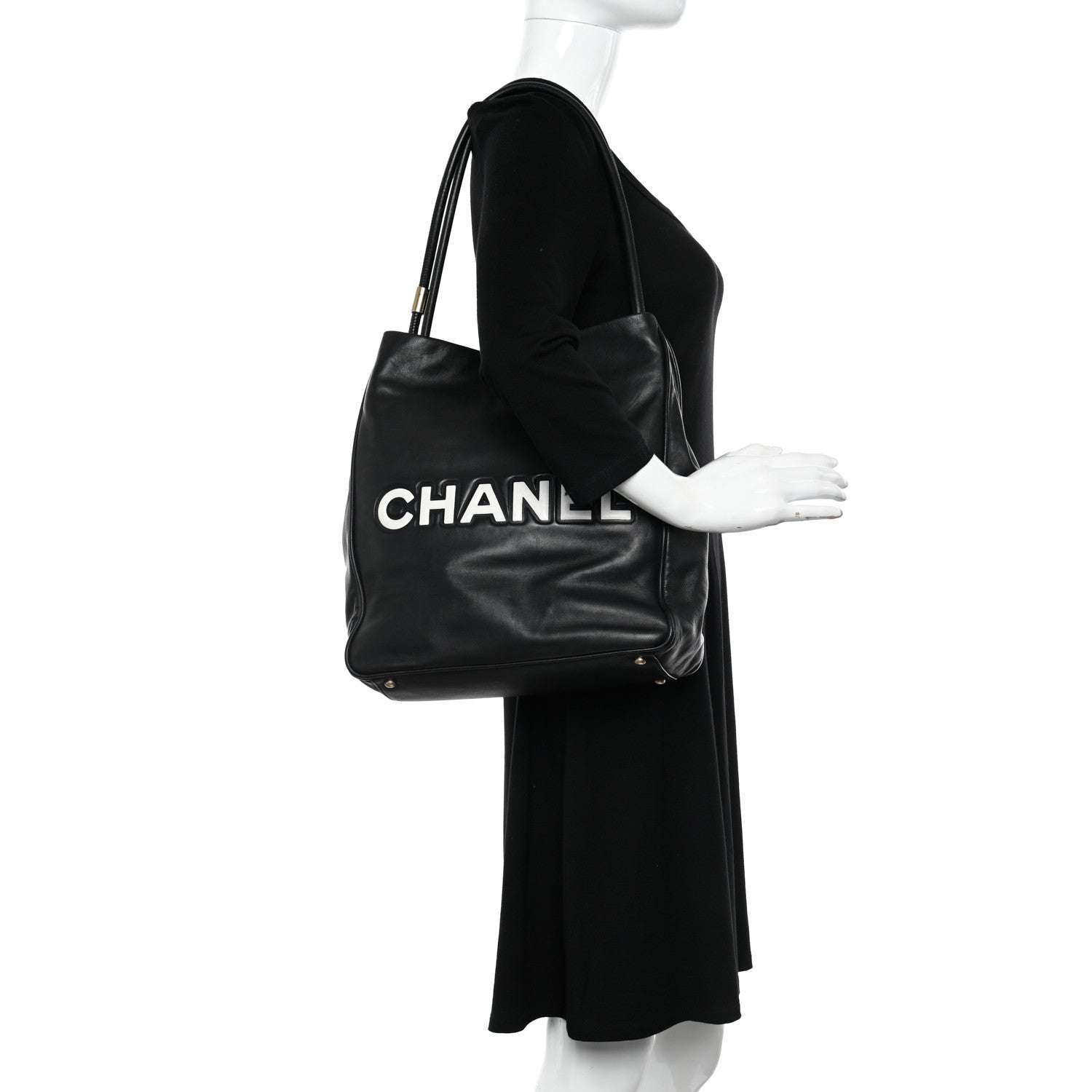 Chanel Lambskin Camellia Tote Black 2 of 10