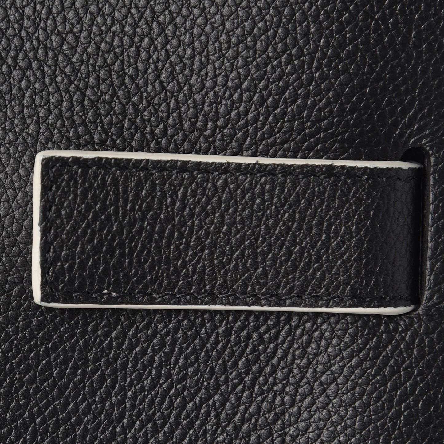 Grained Calfskin Topstitch Small Sac De Jour Black Porcelain