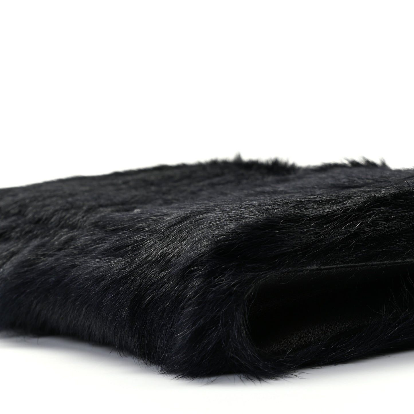 Faux Mink Varenne Chain Clutch Navy