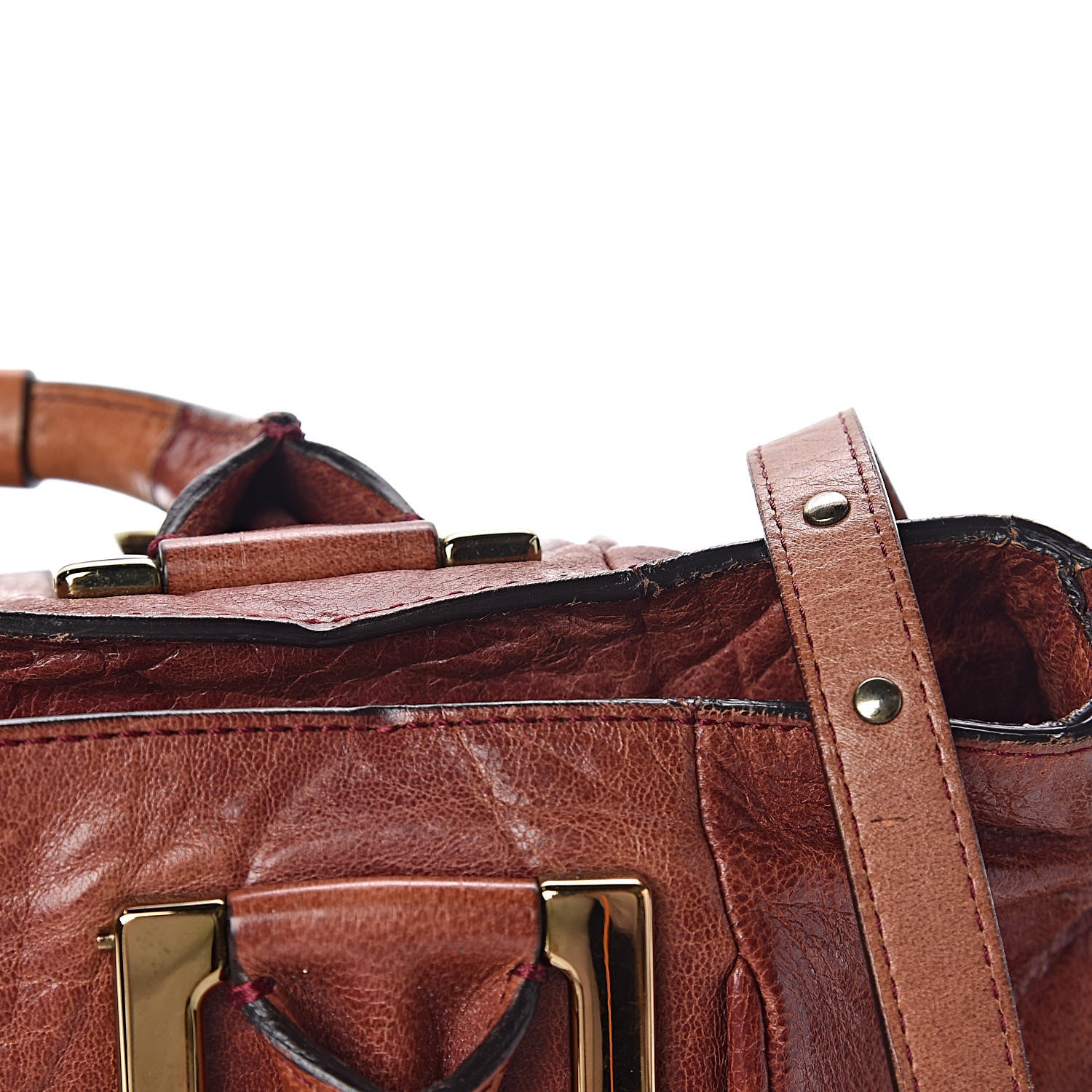 Chloe Tumbled Lambskin Medium Ethel Satchel Nutmeg Moka 9 of 13