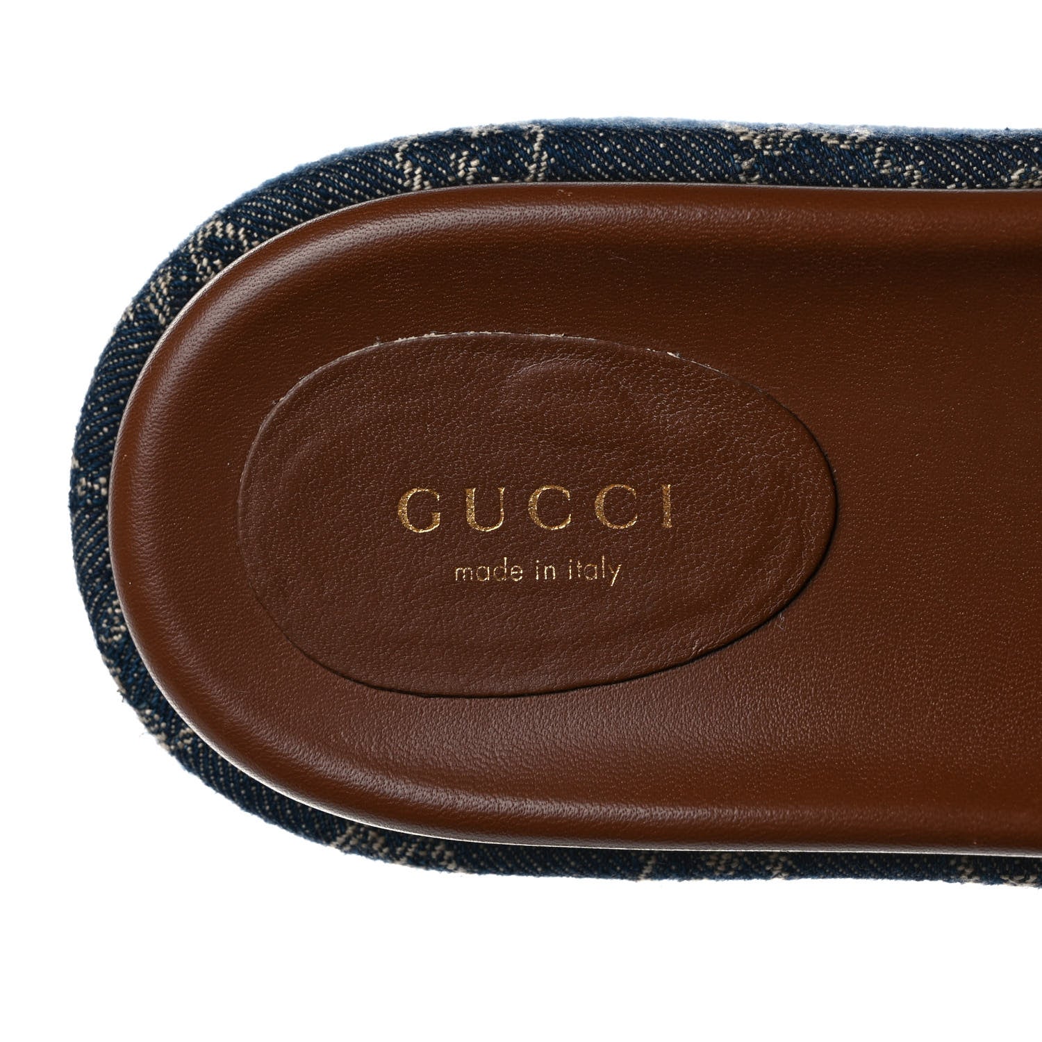 Gucci New Denim GG Monogram Angelina Platform 55mm Slide Sandals 39.5 Blue Tea 7 of 7