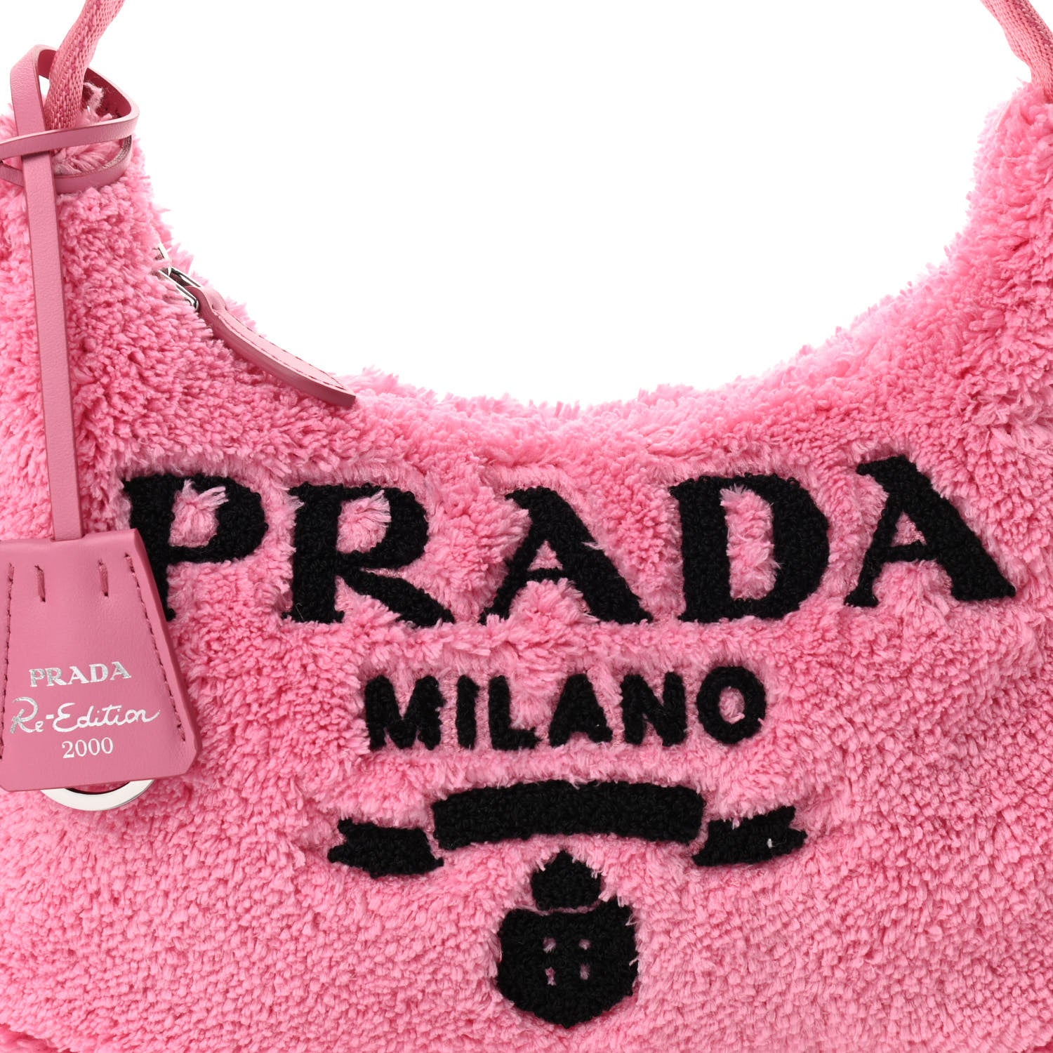 Prada Terry Cloth Mini Re-Edition 2000 Bag Petalo Black 7 of 9
