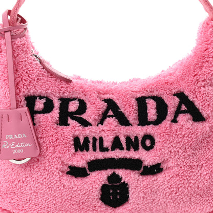 Prada Terry Cloth Mini Re-Edition 2000 Bag Petalo Black 7 of 9