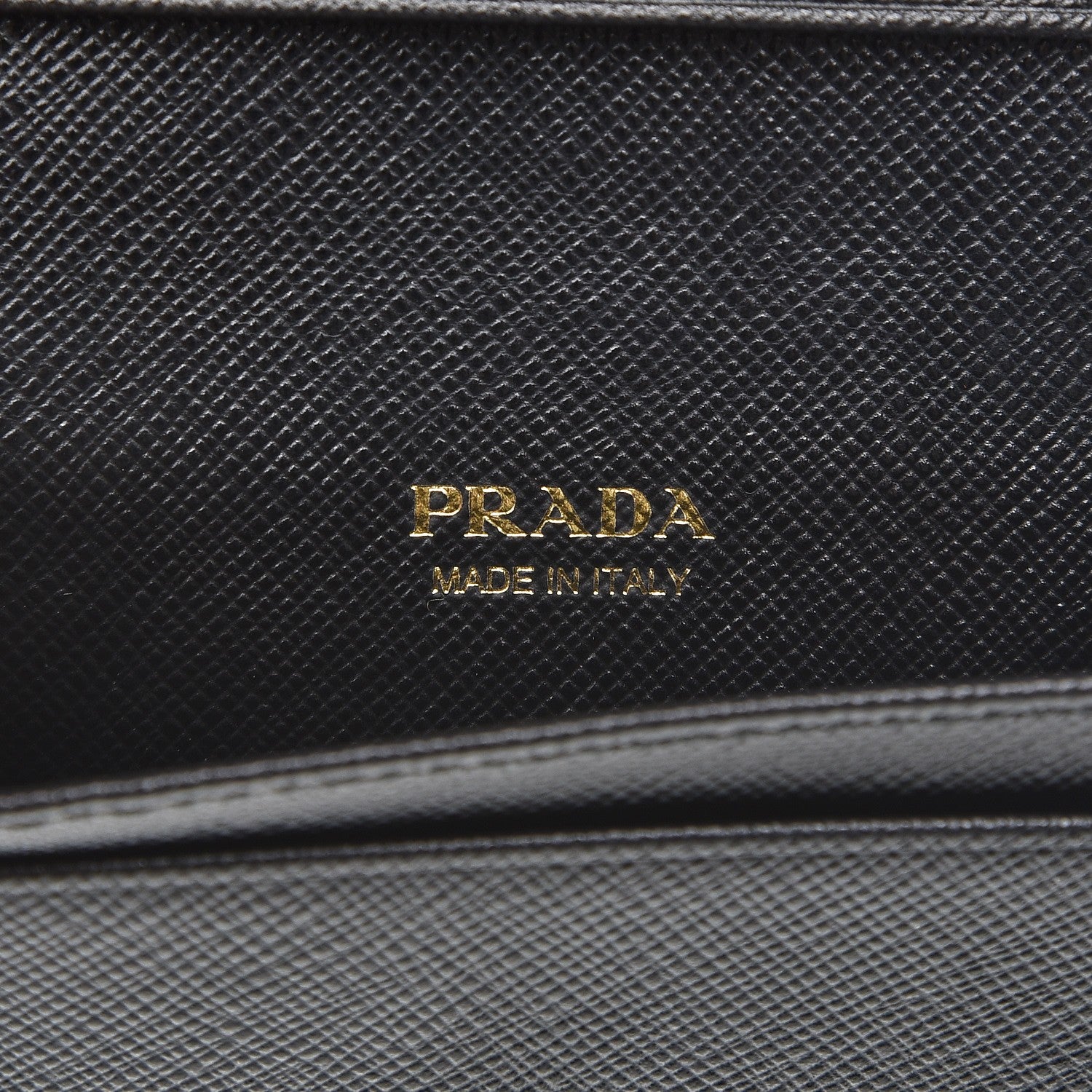 Prada Saffiano Metal Bi-Fold Card Holder Wallet Black 6 of 8