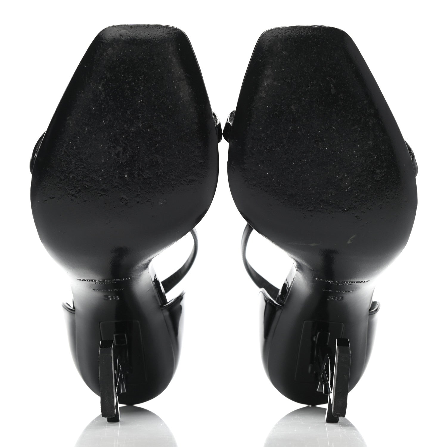 Saint Laurent Patent Calfskin Opyum 110 Sandals 38 Black 5 of 11