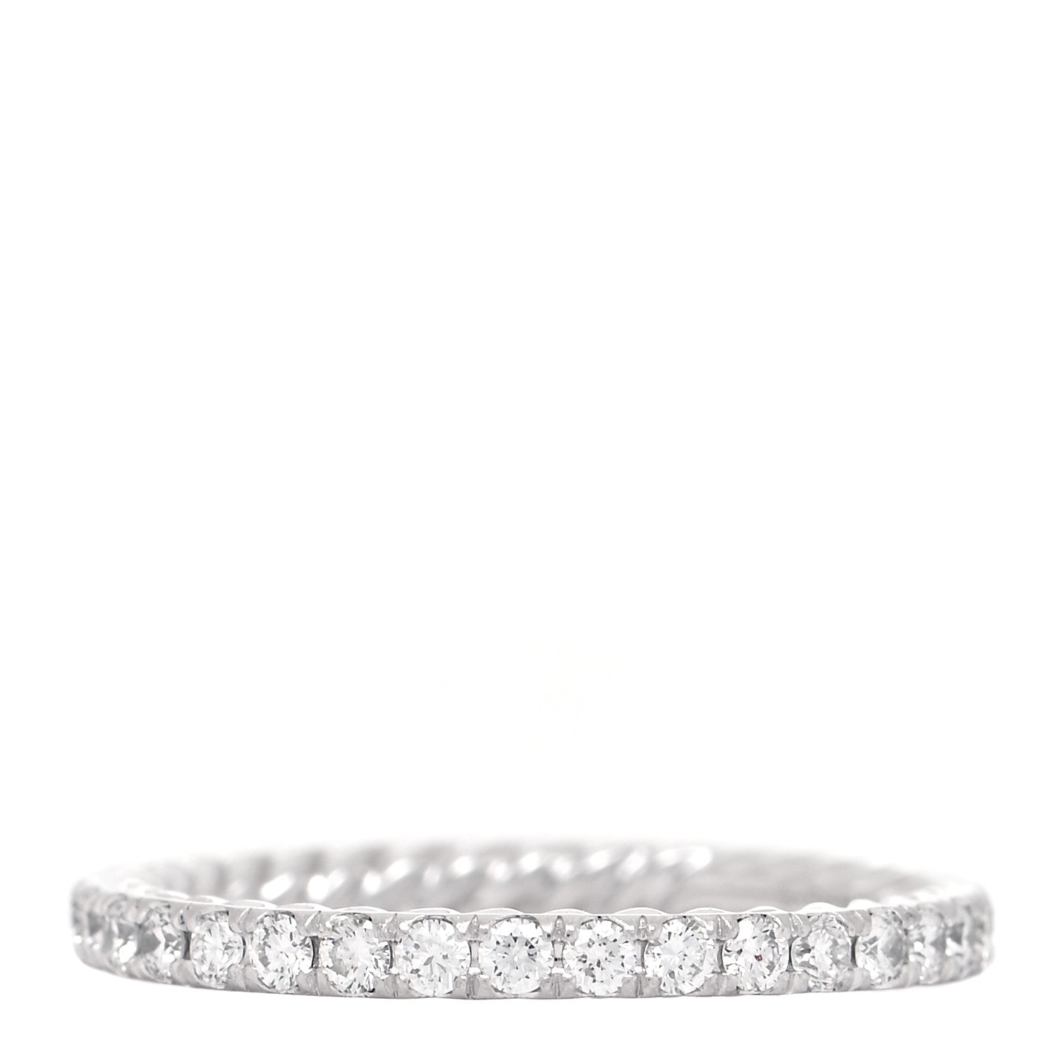 David Yurman Platinum Diamond 1.8mm Eden Eternity Wedding Band Ring 48 4.5 3 of 5