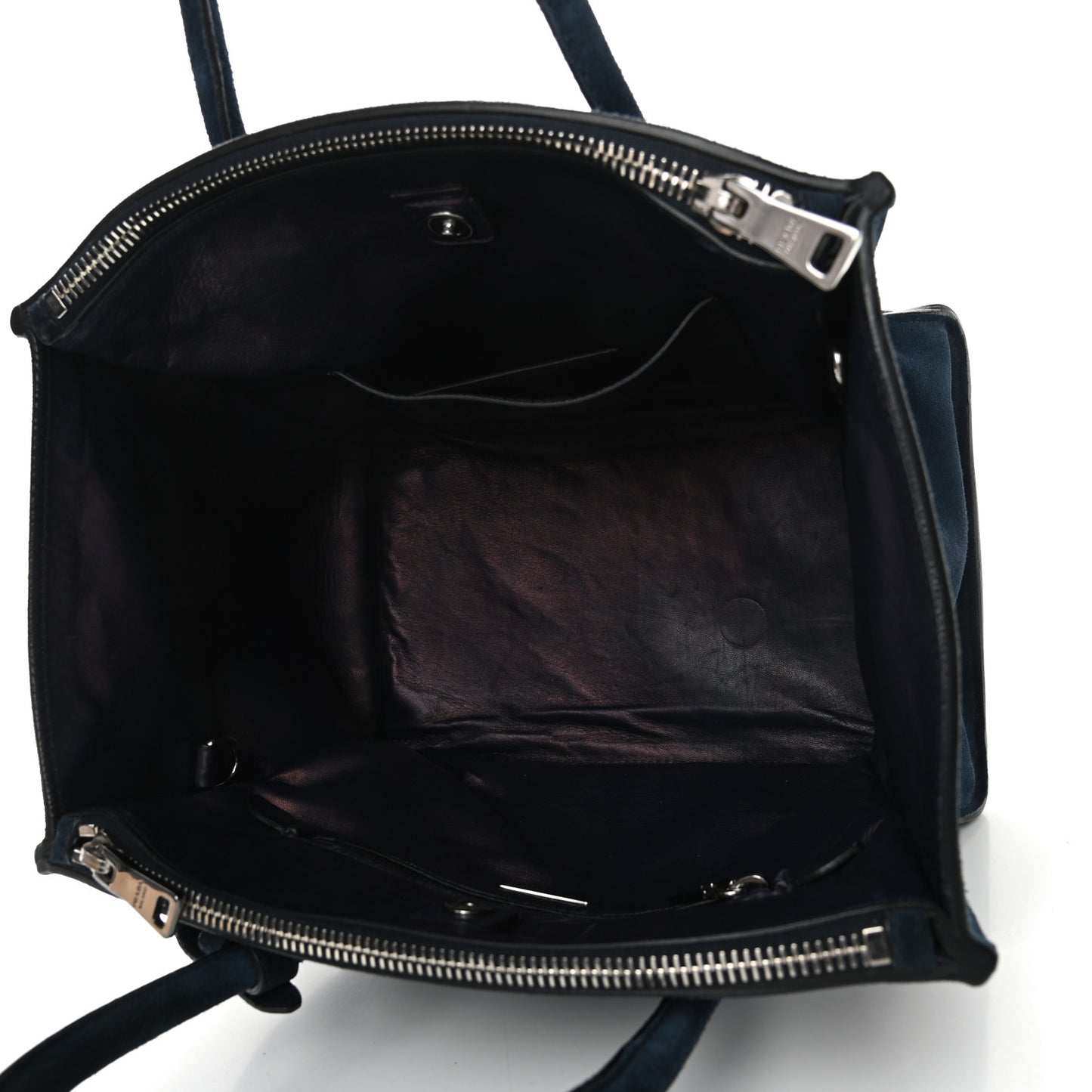 Suede Scamosciato Twin Pocket Tote Oltremare