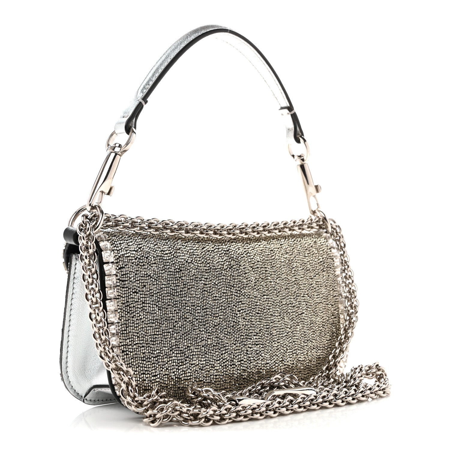Valentino Garavani Swarovski Crystal Embroidered Vlogo Small Loco