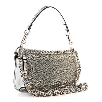 Valentino Garavani Swarovski Crystal Embroidered Vlogo Small Loco Shoulder Bag Crystal Silver 3 of 10