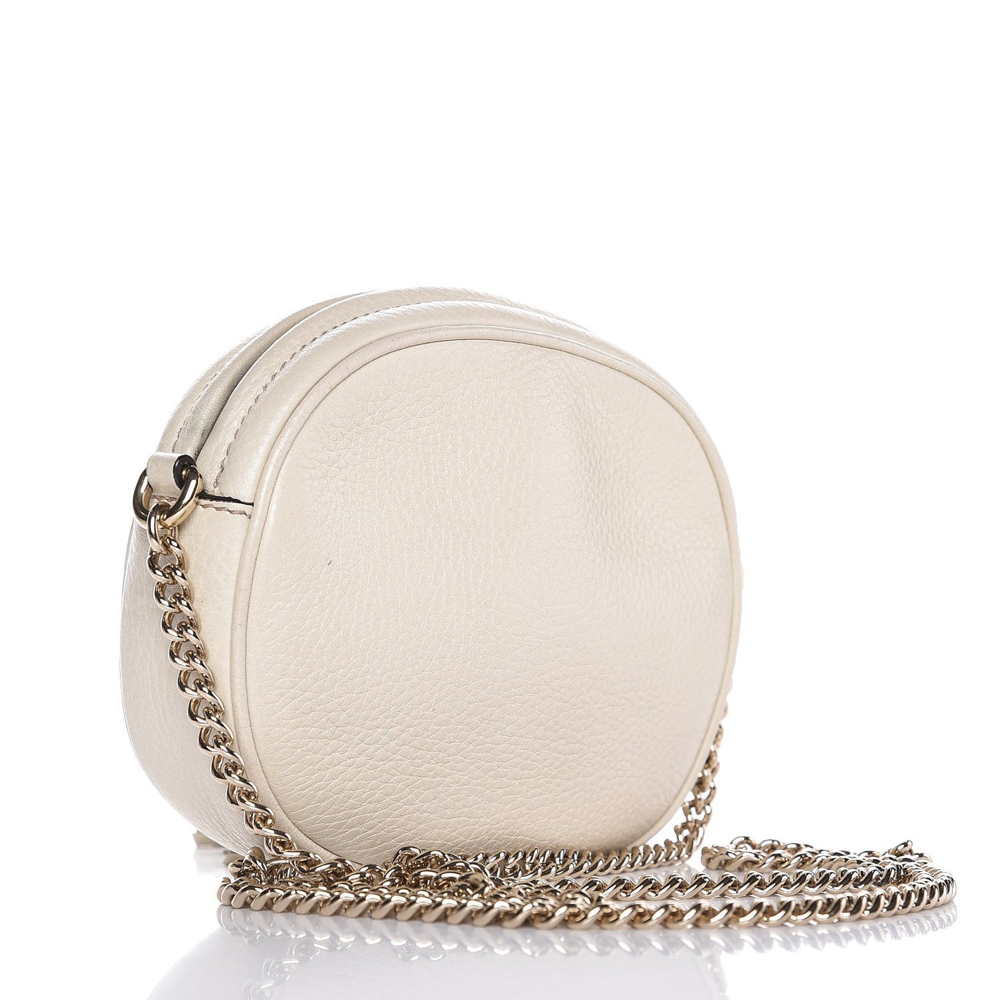 Pebbled Calfskin Mini Soho Chain Bag Off White