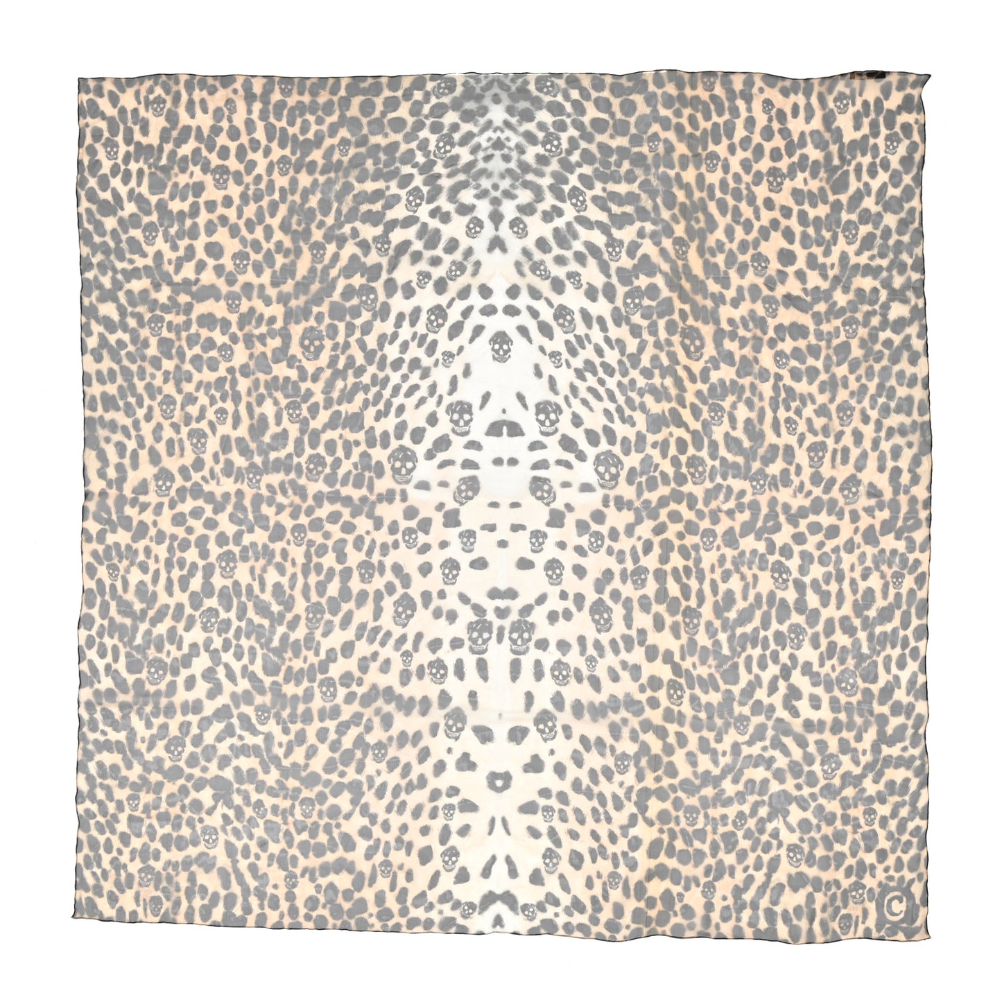 Silk Chiffon Leopard Skull Scarf Brown