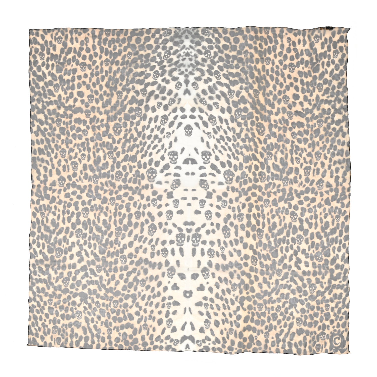 Alexander McQueen Silk Chiffon Leopard Skull Scarf Brown 1 of 4