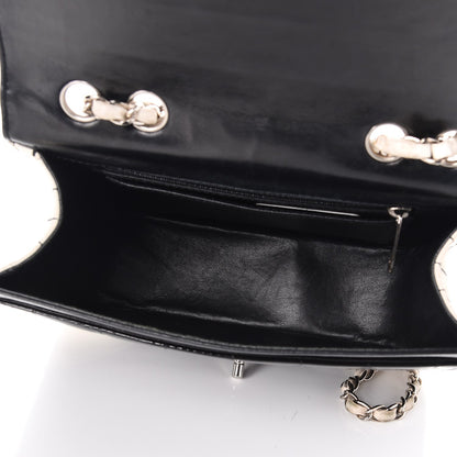 Chanel Patent Square Quilted Flap White Black 6 of 11