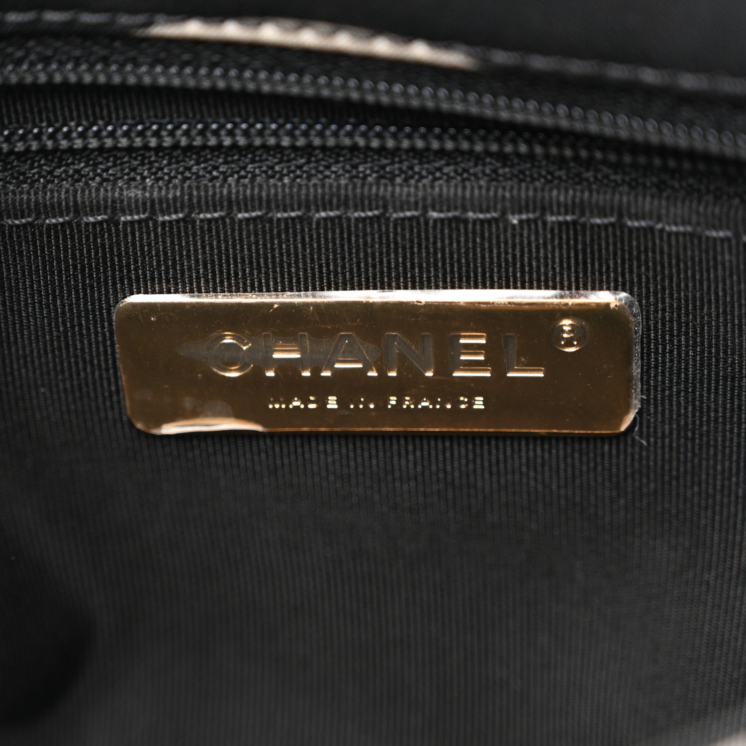 Chanel Fabric Printed Large Chanel 19 Flap Black Ecru 6 of 10