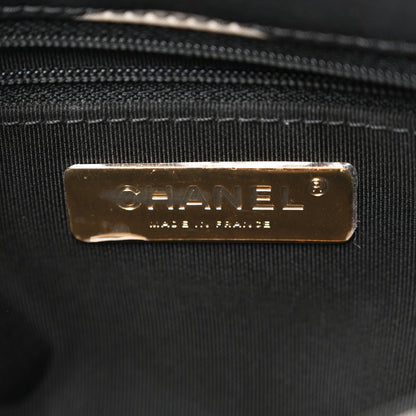 Chanel Fabric Printed Large Chanel 19 Flap Black Ecru 6 of 10