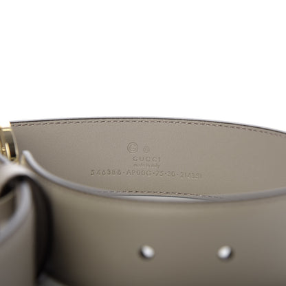 Gucci Moon Calfskin Interlocking G 37mm Belt 75 30 Storm Grey 3 of 4