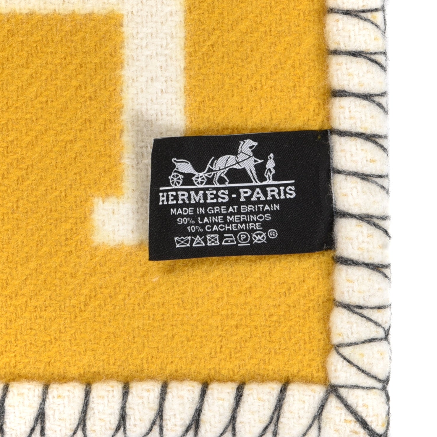 Hermes Wool Cashmere Avalon III Blanket Gris Soleil 3 of 3