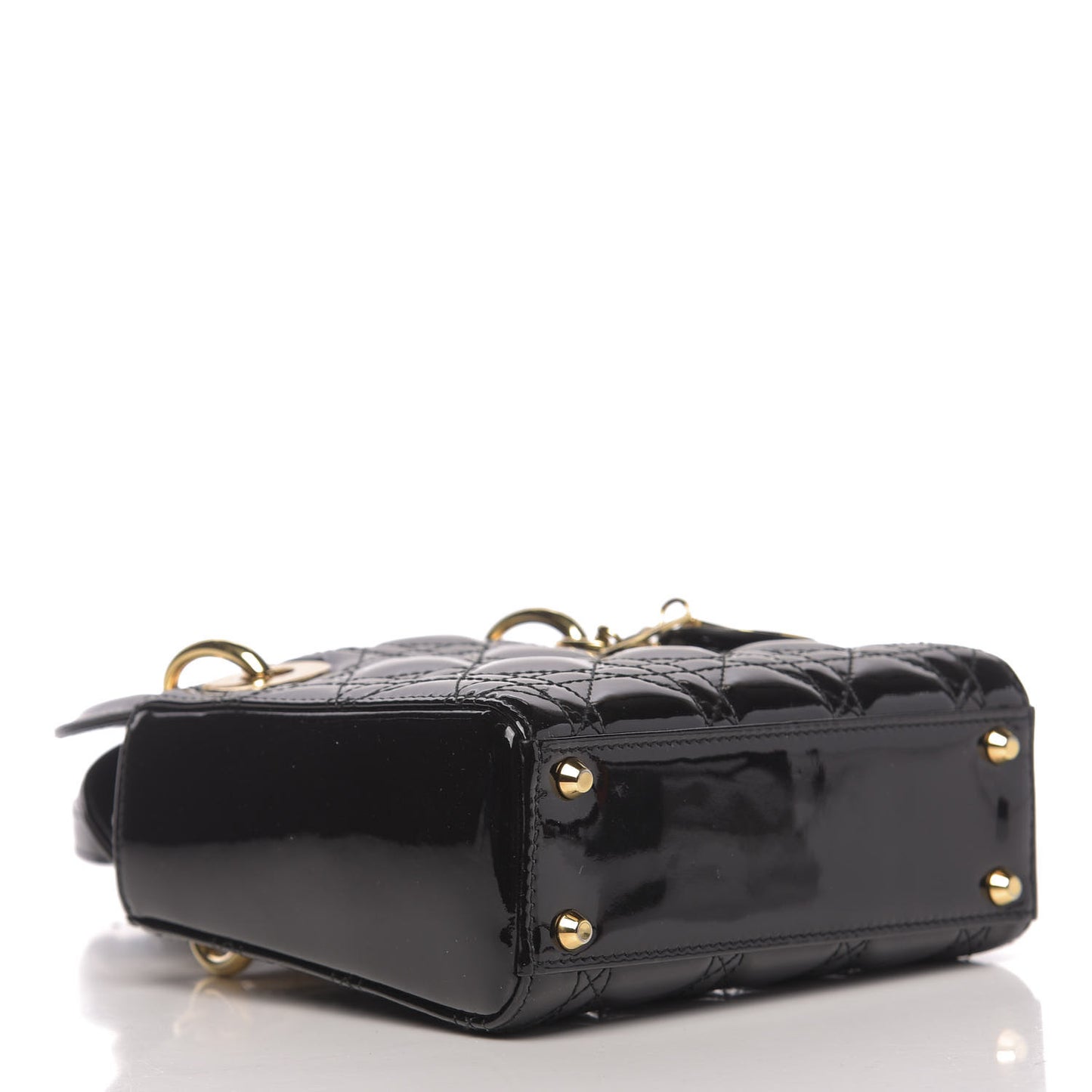 Patent Cannage Mini Lady Dior Black