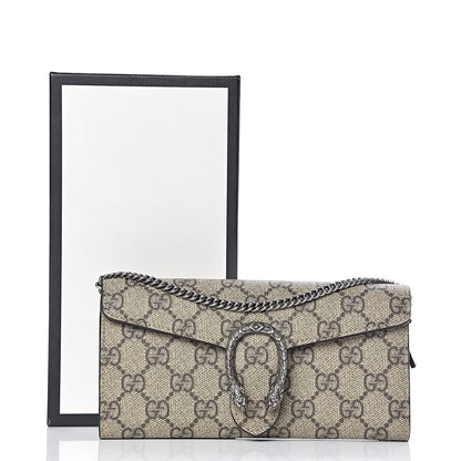 Gucci GG Supreme Monogram Dionysus Chain Clutch Wallet Beige Taupe 9 of 9