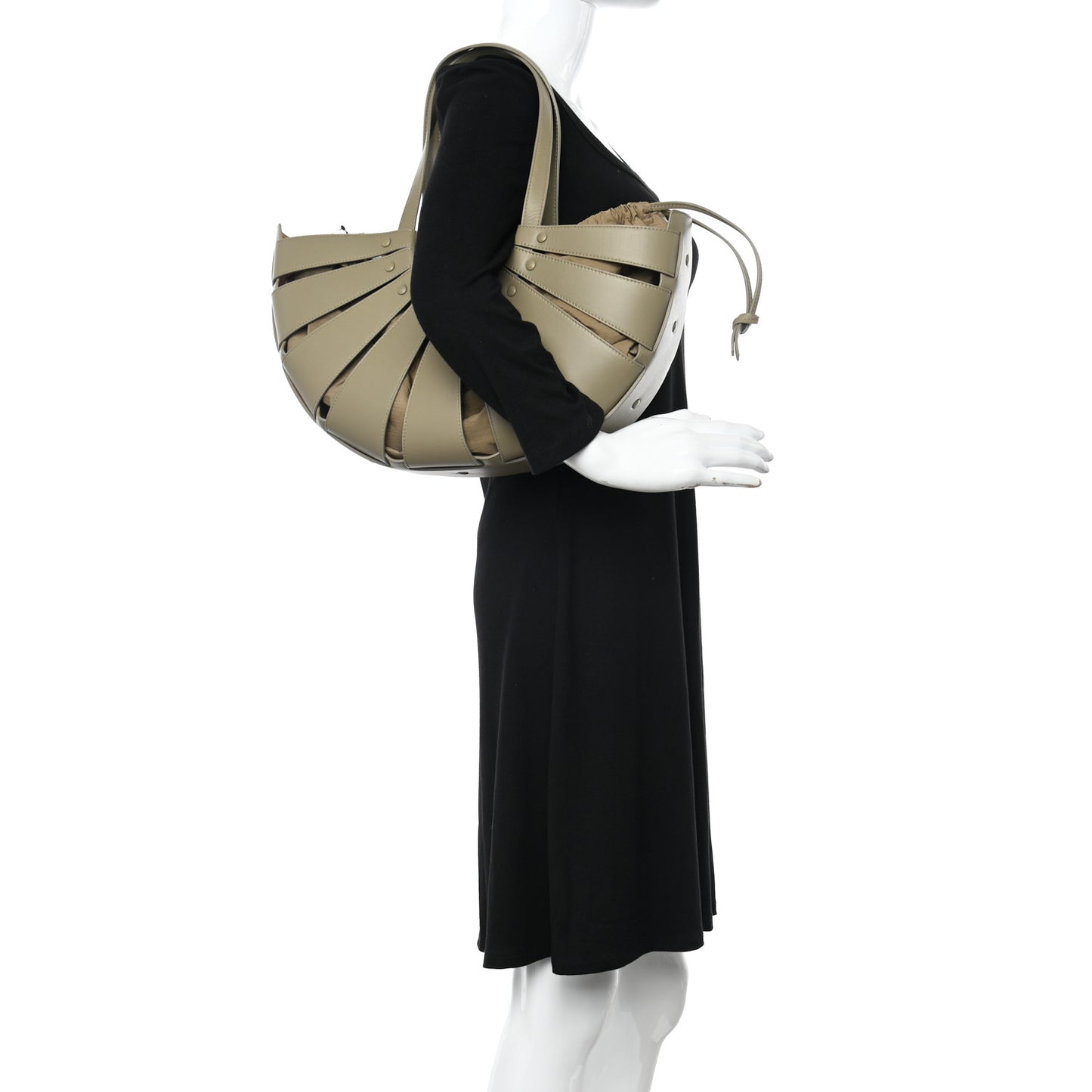 French Calfskin Shell Bag Taupe