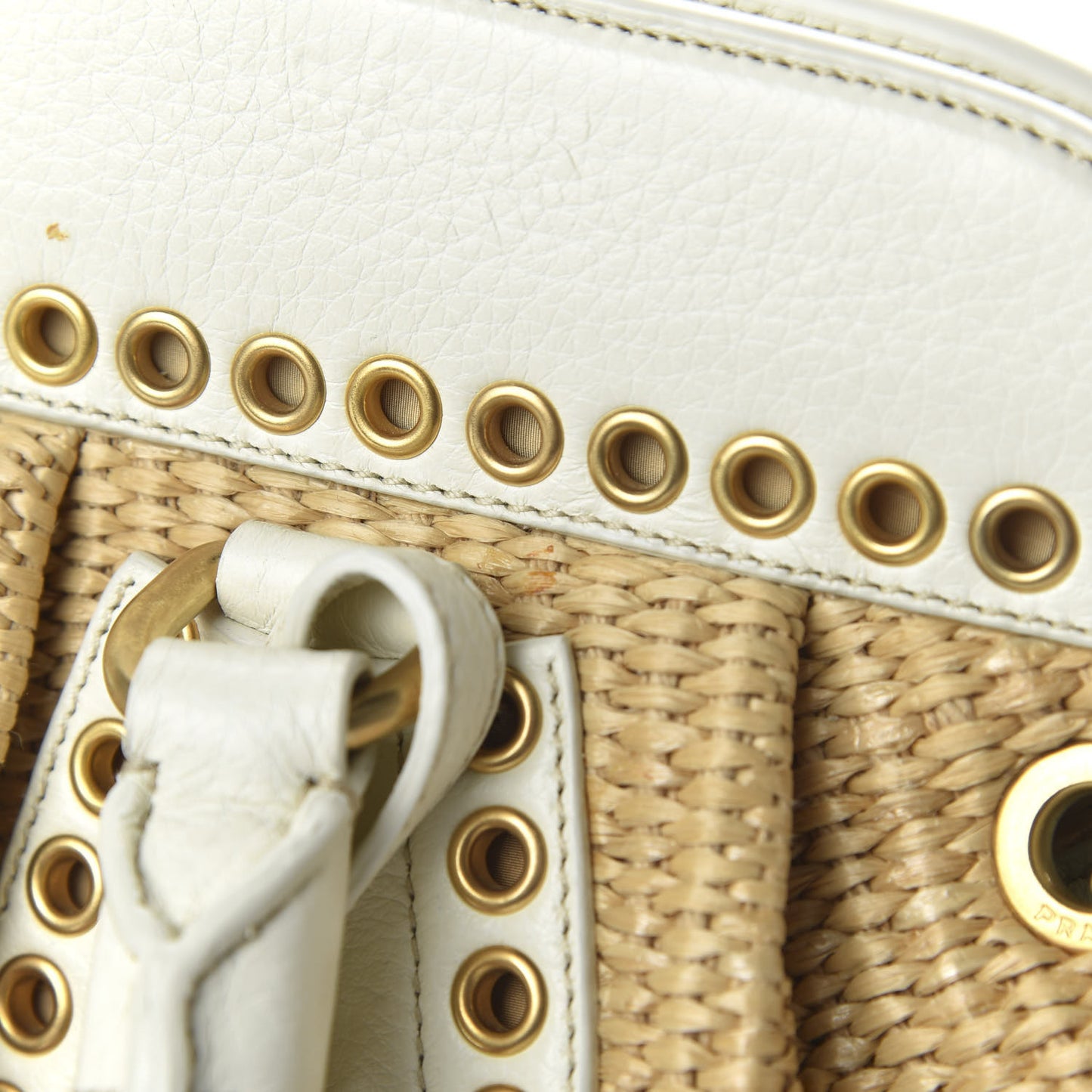 Paglia Vitello Daino Frame Satchel Naturale White