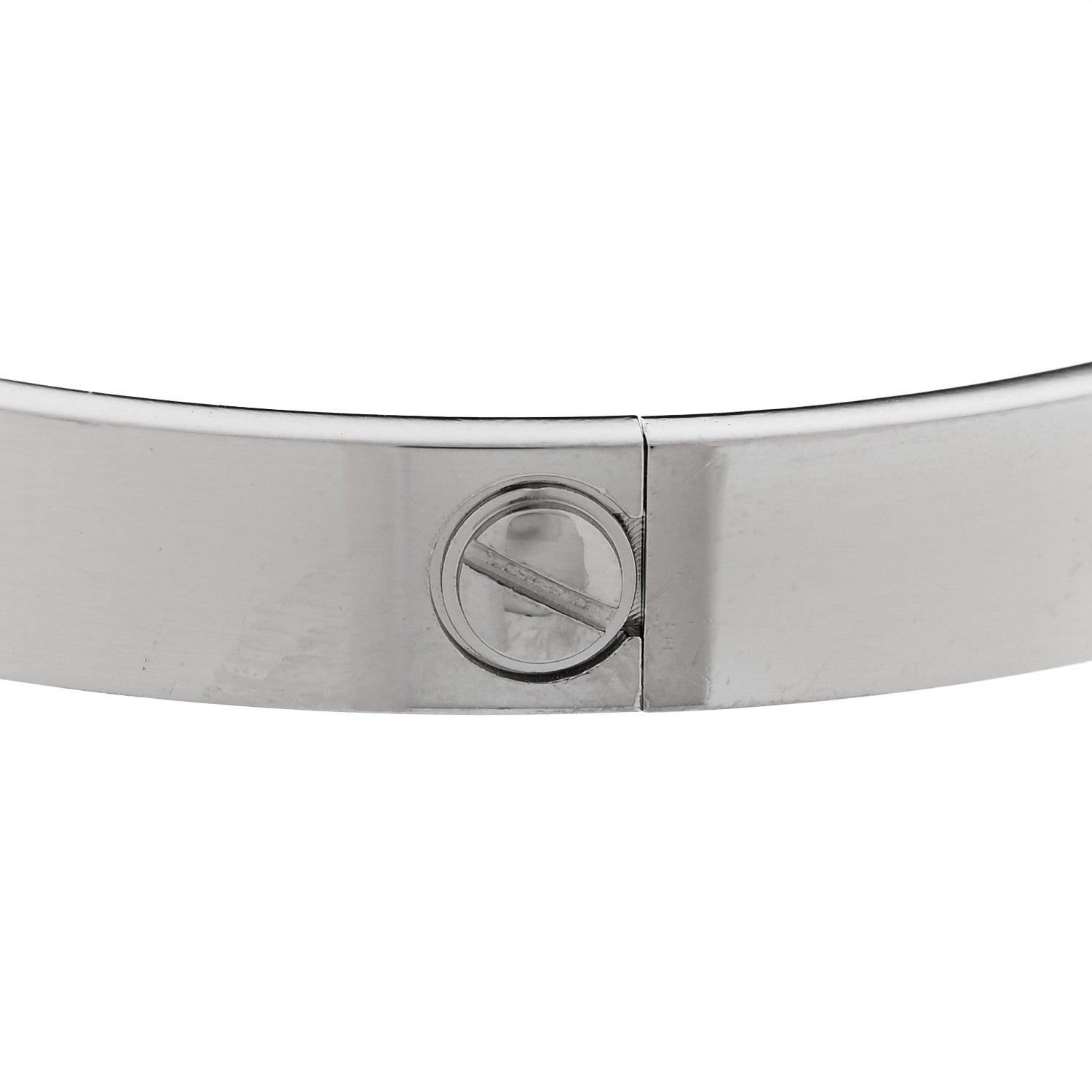 Cartier 18K White Gold LOVE Bracelet 17 5 of 9