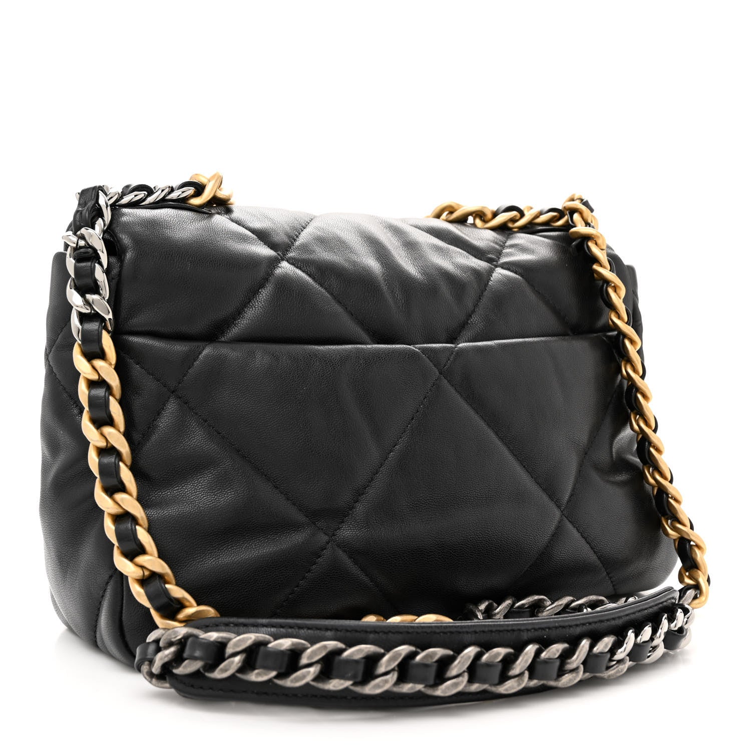 Chanel Goatskin Quilted Medium Chanel 19 Flap Black 3 of 12