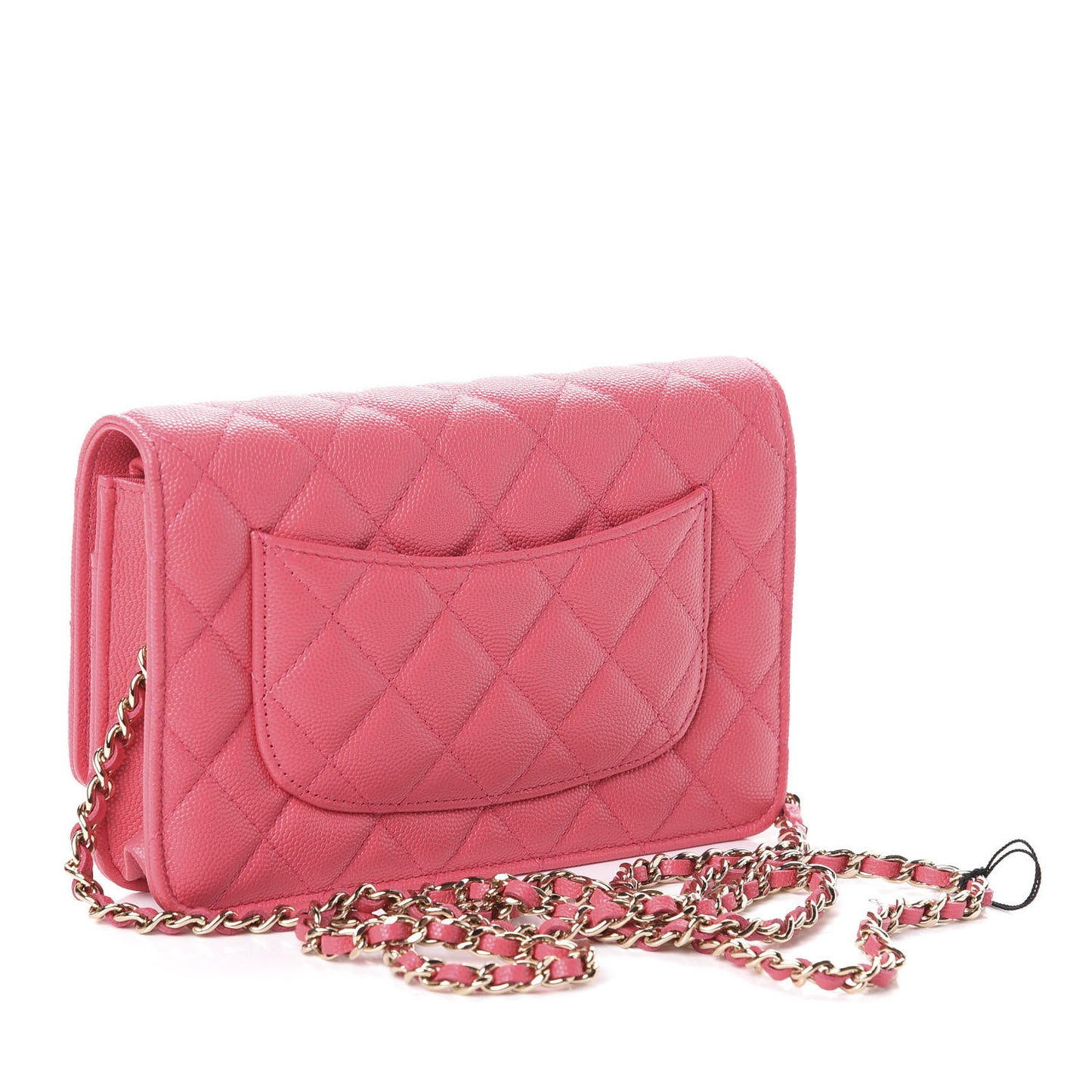 Caviar Quilted French New Wave Chain CC Wallet On Chain WOC Pink