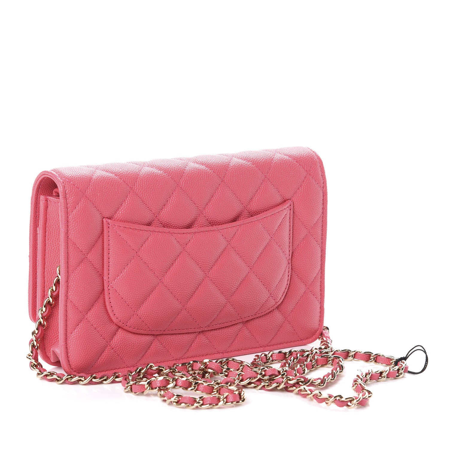 Chanel Caviar Quilted French New Wave Chain CC Wallet On Chain WOC Pink 3 of 9