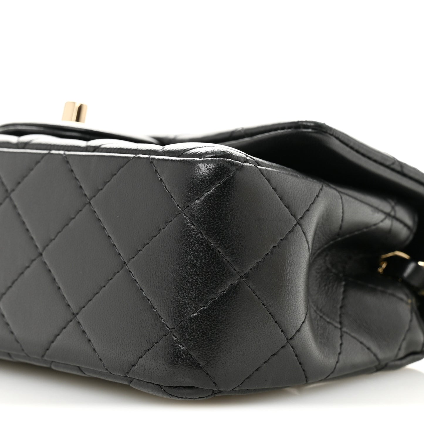 Lambskin Quilted Mini Rectangular Flap Black