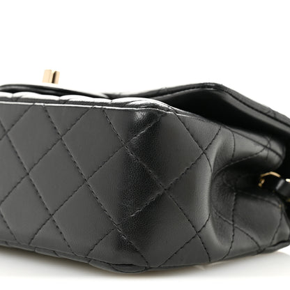 Chanel Lambskin Quilted Mini Rectangular Flap Black 10 of 14