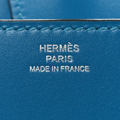 Hermes Tadelakt Medor 23 Clutch Bleu Izmir 6 of 9