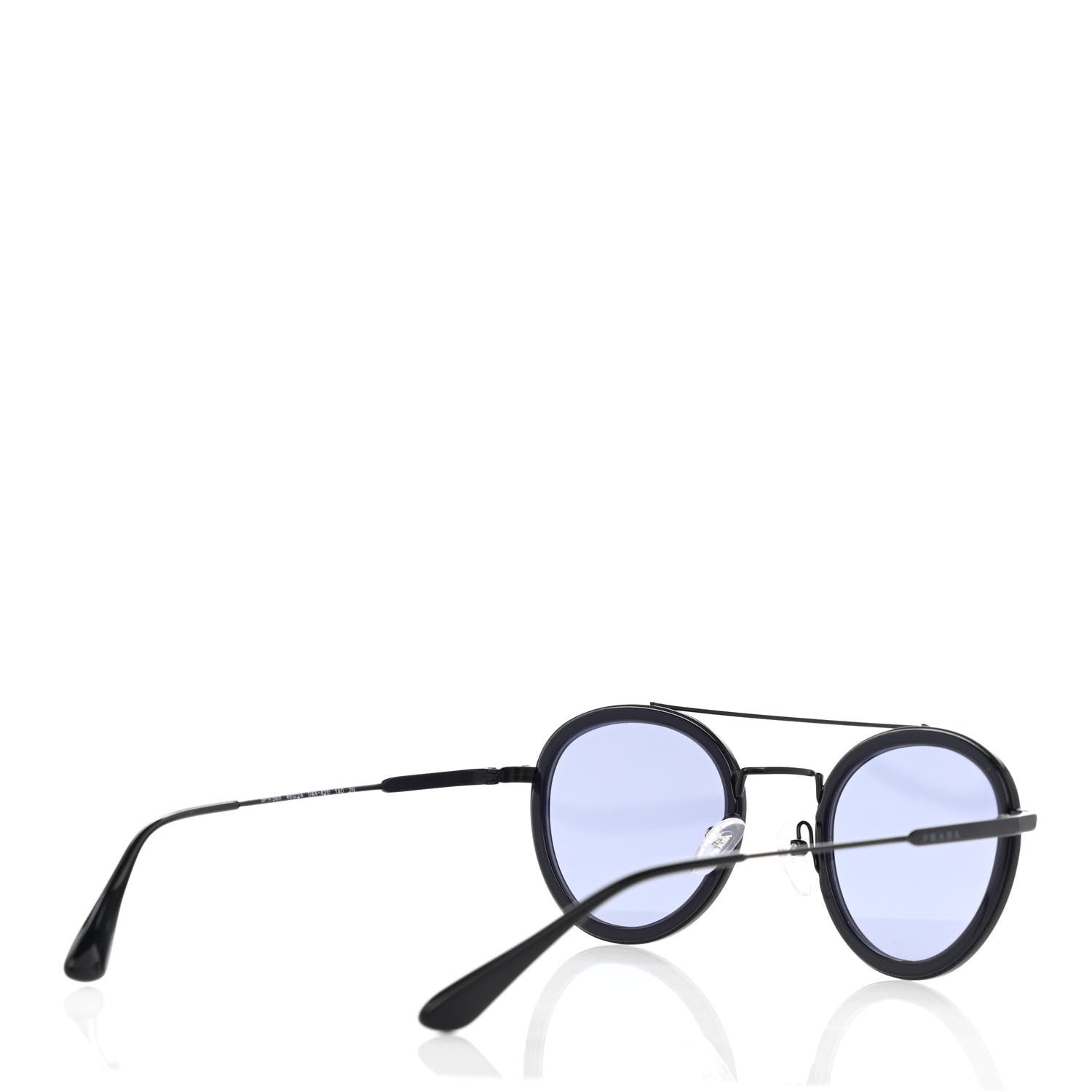 Prada Round Sunglasses SPR 56X Black 4 of 7