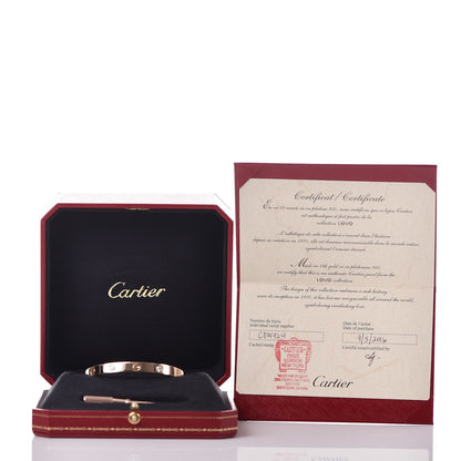 Cartier 18K Pink Gold 4 Diamond LOVE Bracelet 17 8 of 8